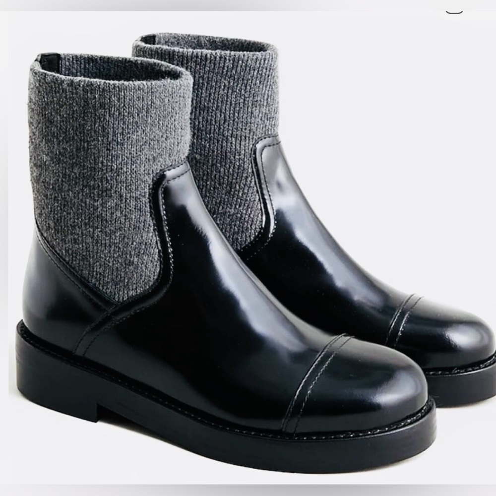 J. Crew Spazzo Rib Cuff Leather Boots sz 8